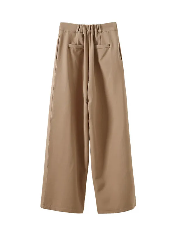 Casual Wide Leg Loose Solid Color Pants Bottoms