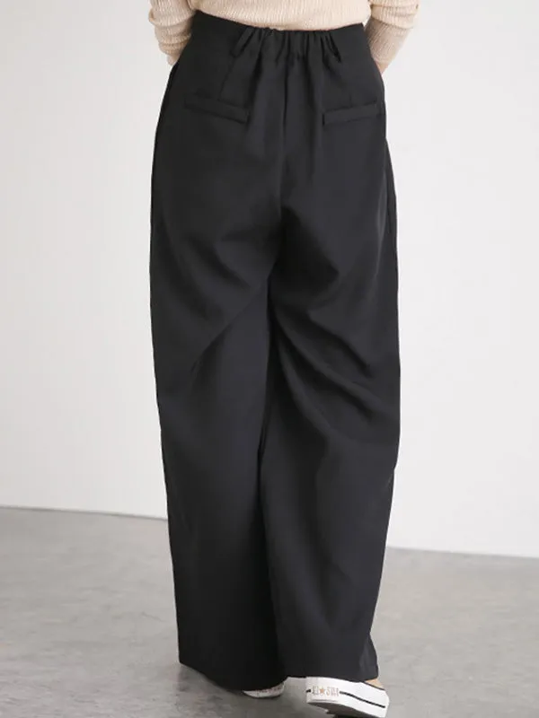 Casual Wide Leg Loose Solid Color Pants Bottoms