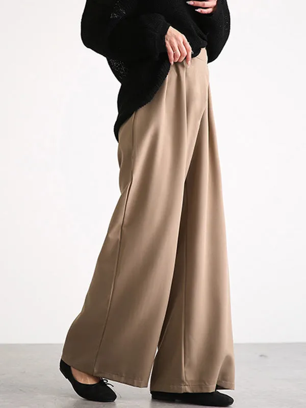 Casual Wide Leg Loose Solid Color Pants Bottoms