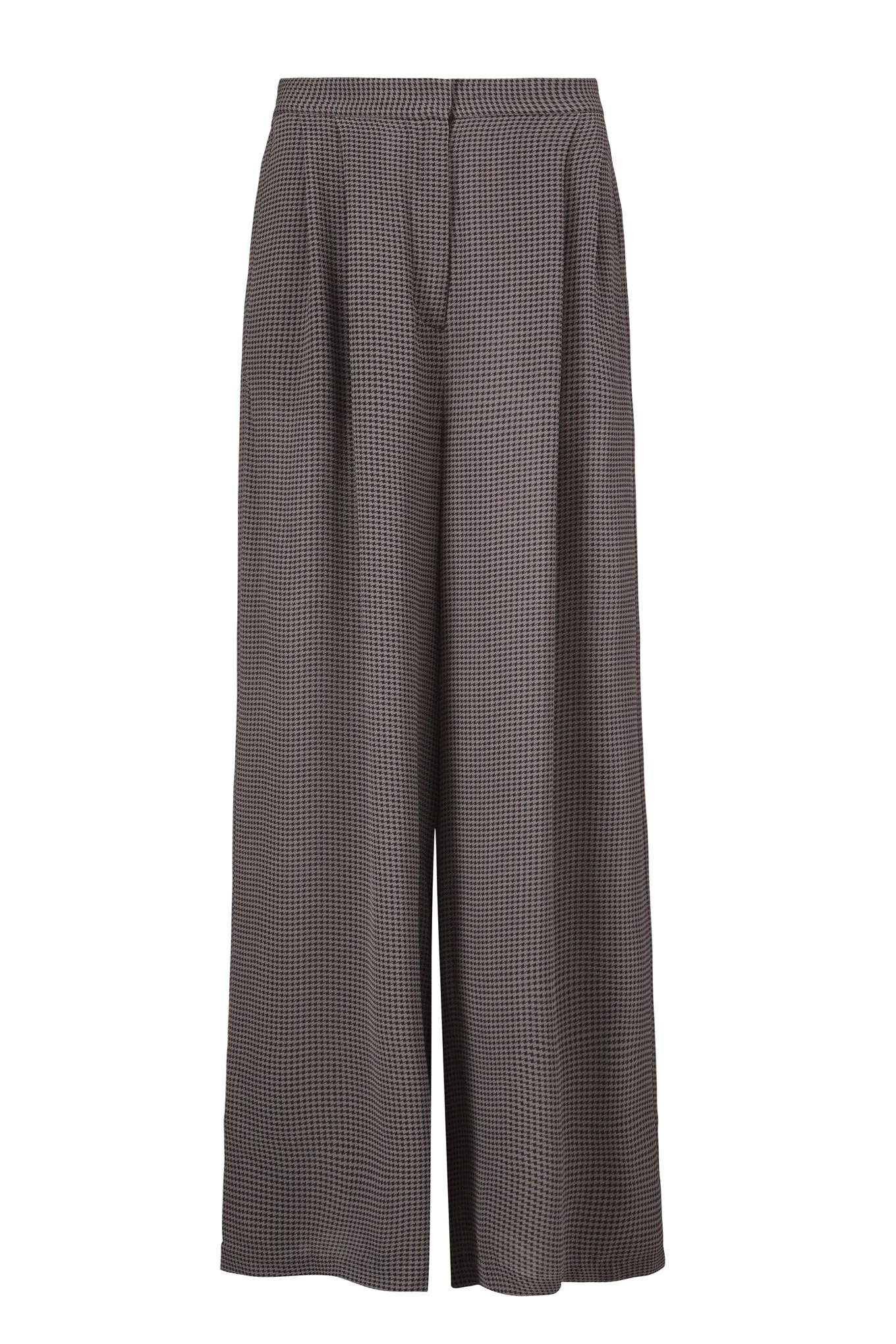 CECCO PANTS - DARK GREY HOUNDSTOOTH - SILK GEORGETTE