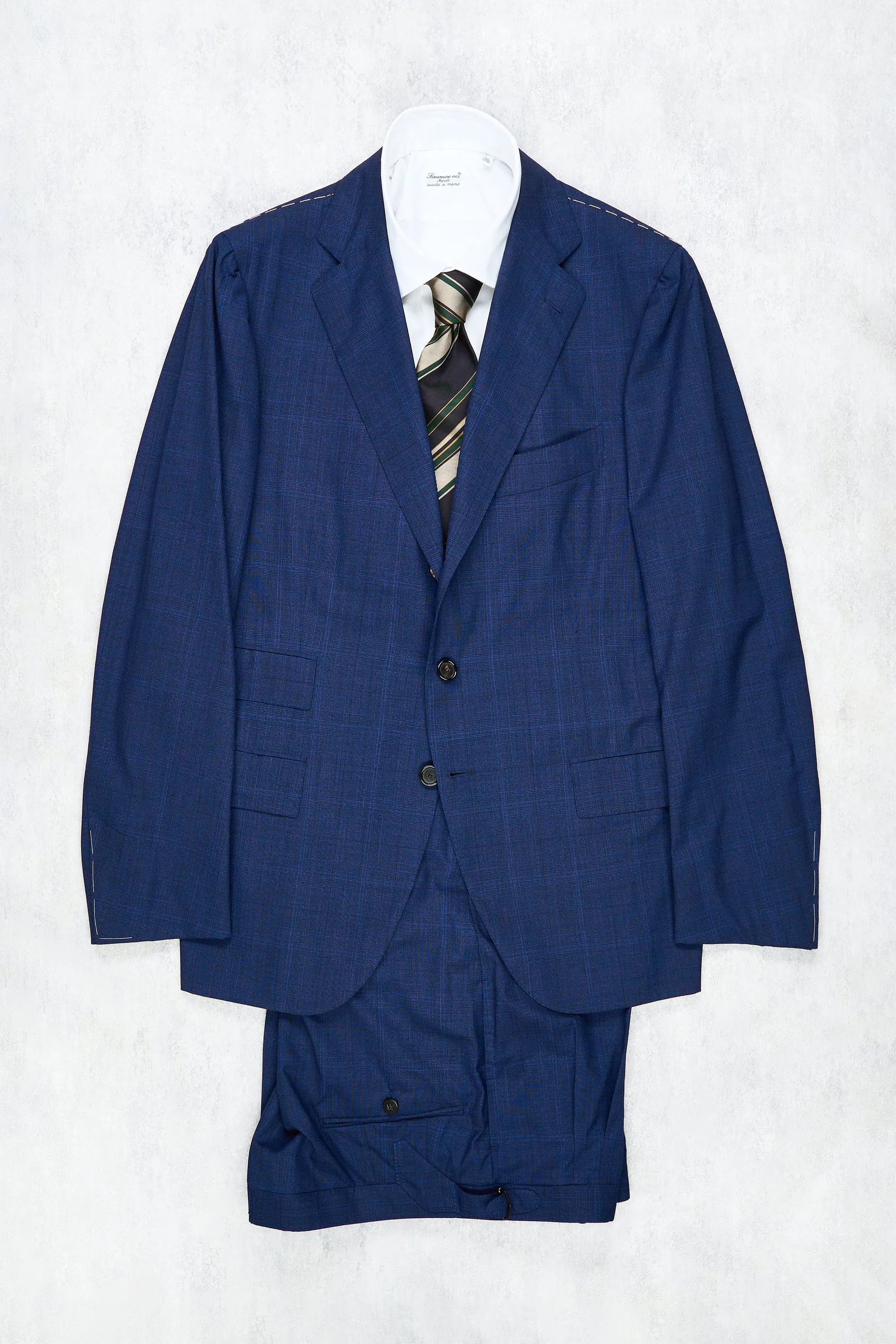 Cesare Attolini Blue/Black Check Wool Suit