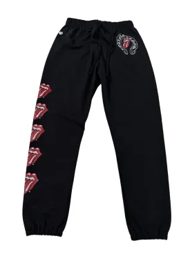 Black Chrome Hearts Sweatpants with Rolling Stones Design