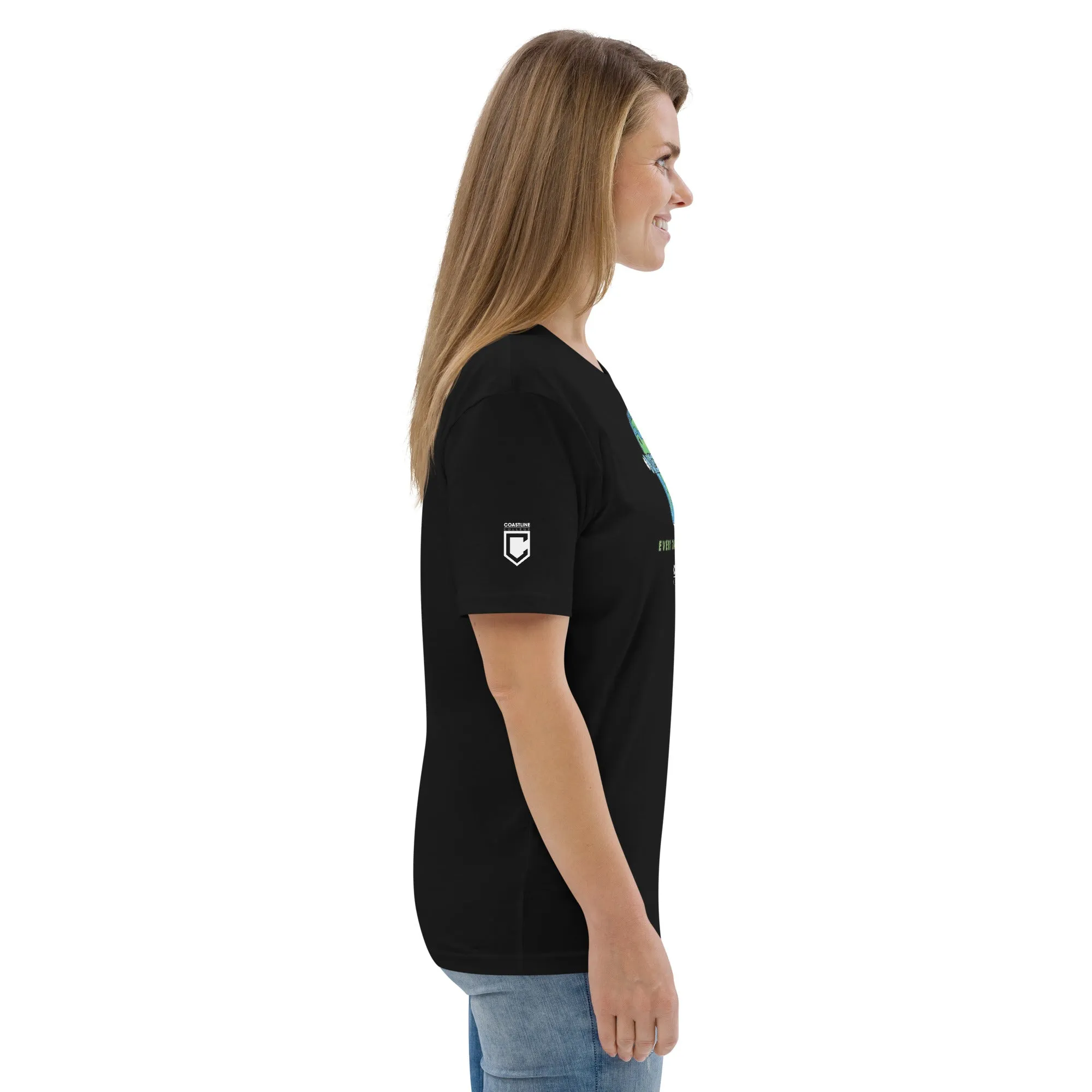 Coastline "Invest In Our Planet" Unisex organic cotton t-shirt (Dark Colors)