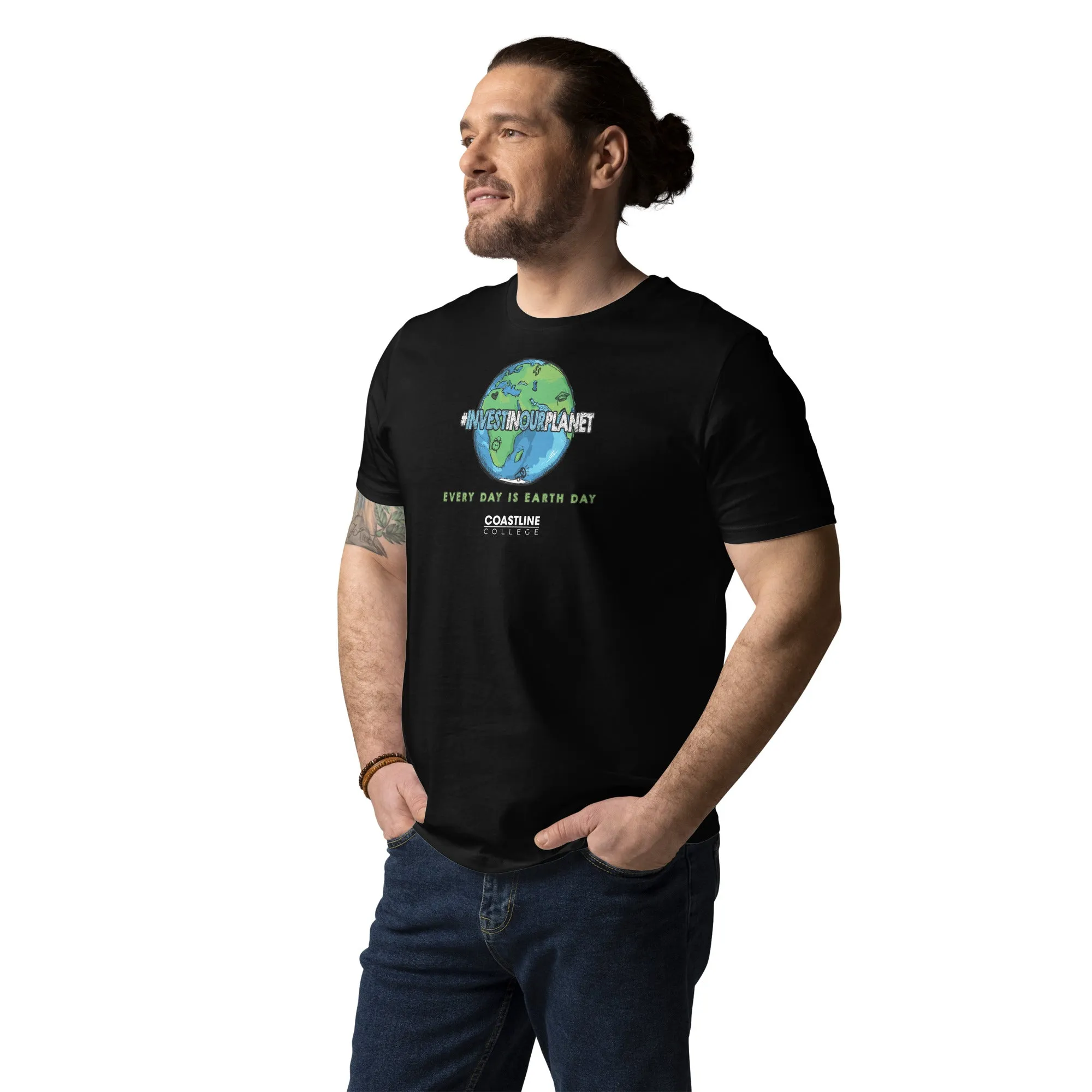 Coastline "Invest In Our Planet" Unisex organic cotton t-shirt (Dark Colors)