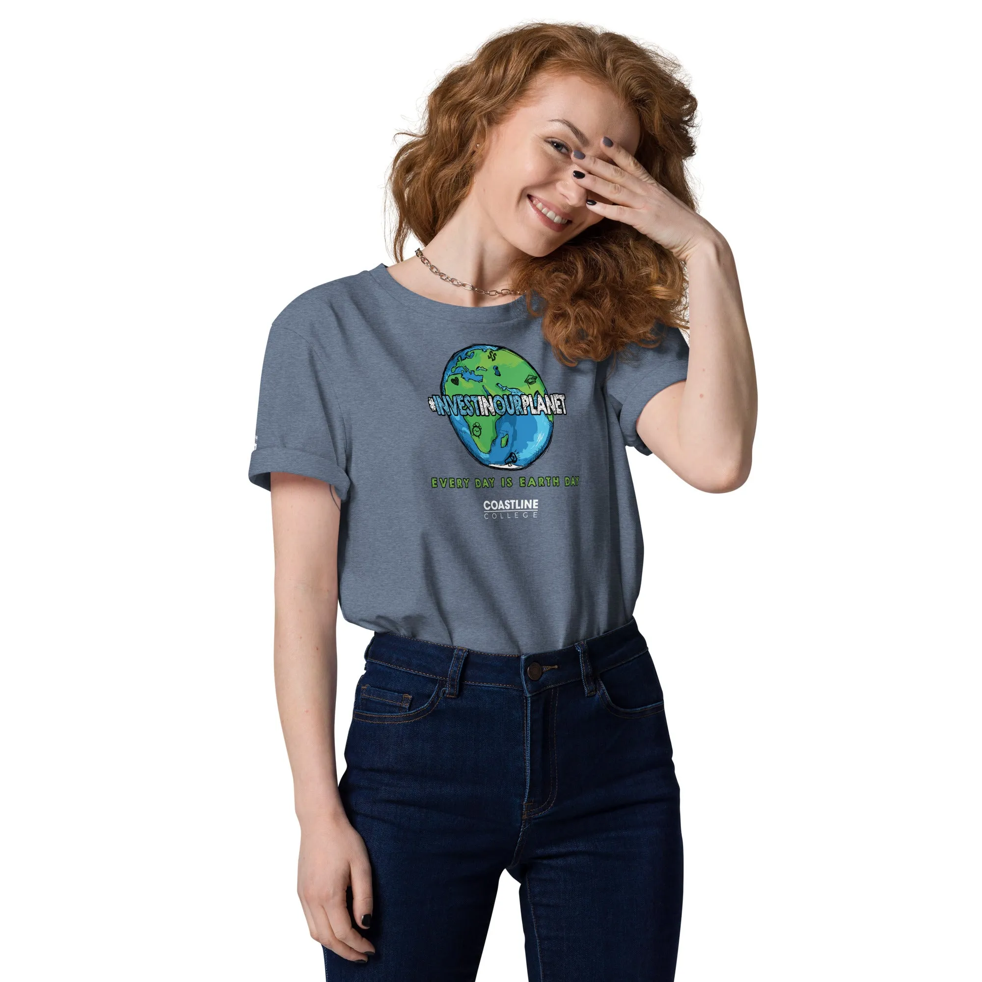 Coastline "Invest In Our Planet" Unisex organic cotton t-shirt (Dark Colors)