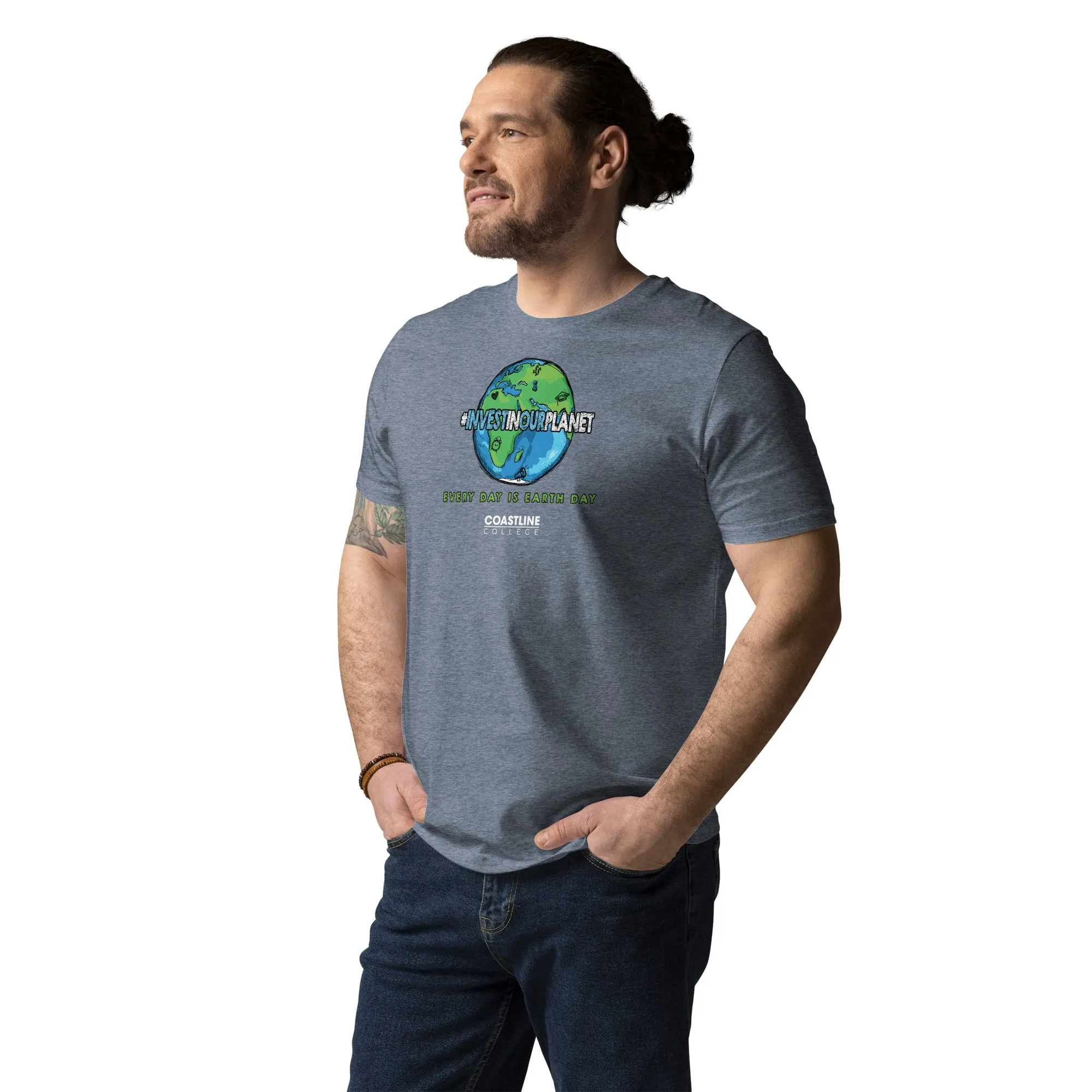 Coastline "Invest In Our Planet" Unisex organic cotton t-shirt (Dark Colors)