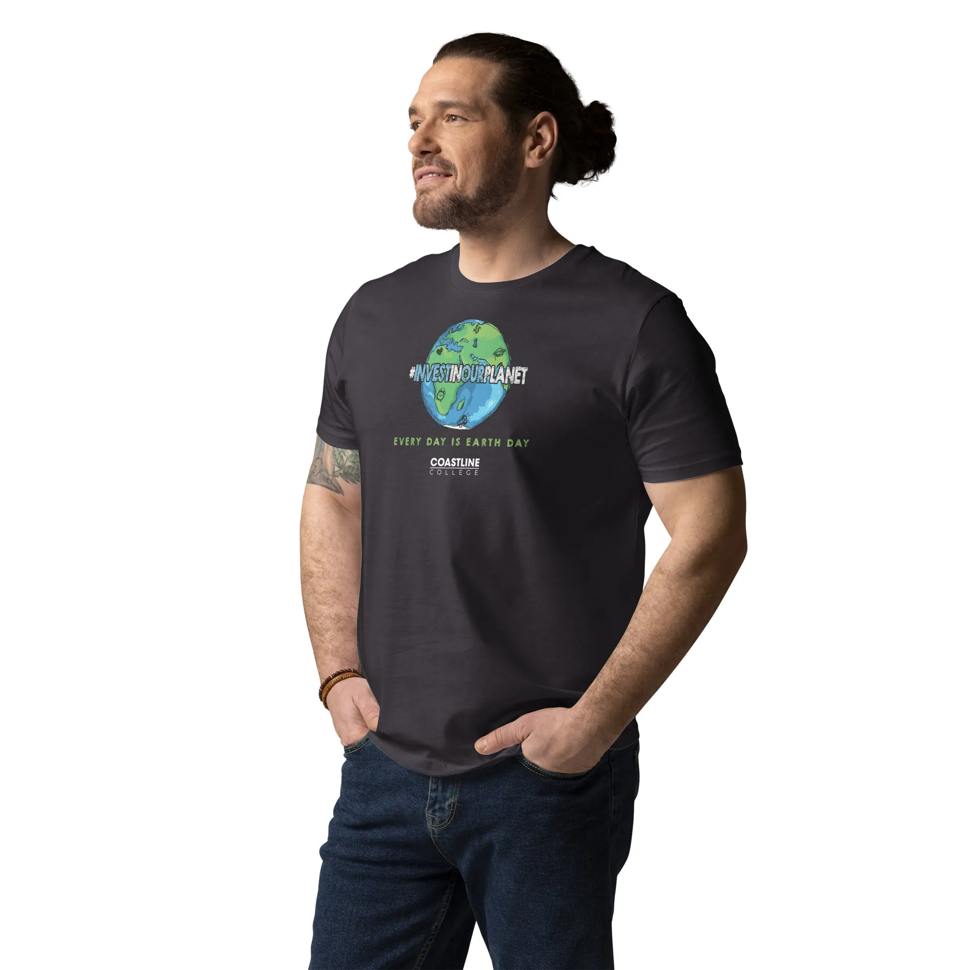 Coastline "Invest In Our Planet" Unisex organic cotton t-shirt (Dark Colors)