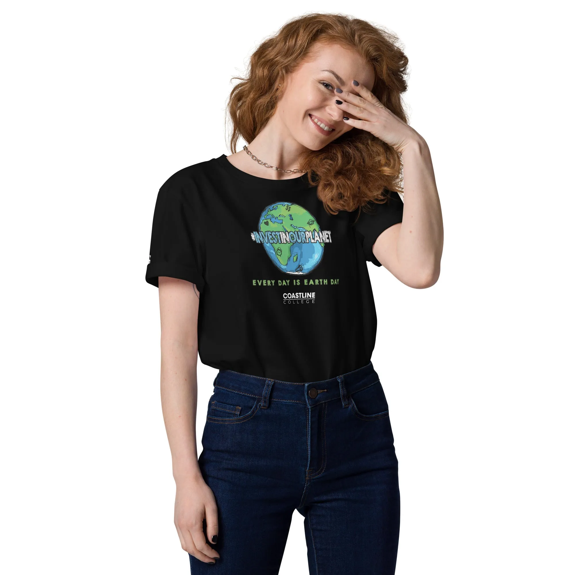 Coastline "Invest In Our Planet" Unisex organic cotton t-shirt (Dark Colors)