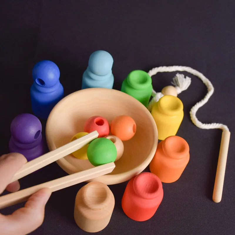 Colour Sorting Activities for Toddlers Montessori Rainbow Toy Cups and Balls