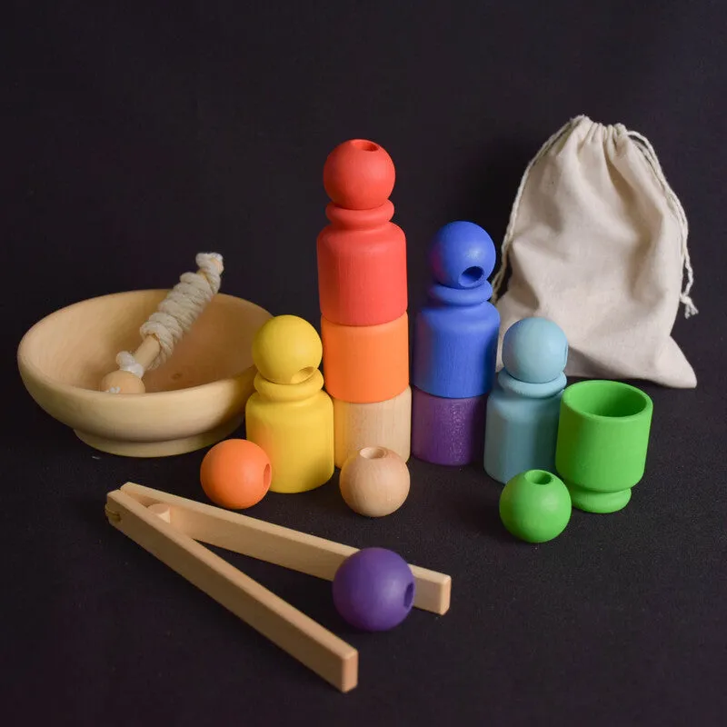 Colour Sorting Activities for Toddlers Montessori Rainbow Toy Cups and Balls