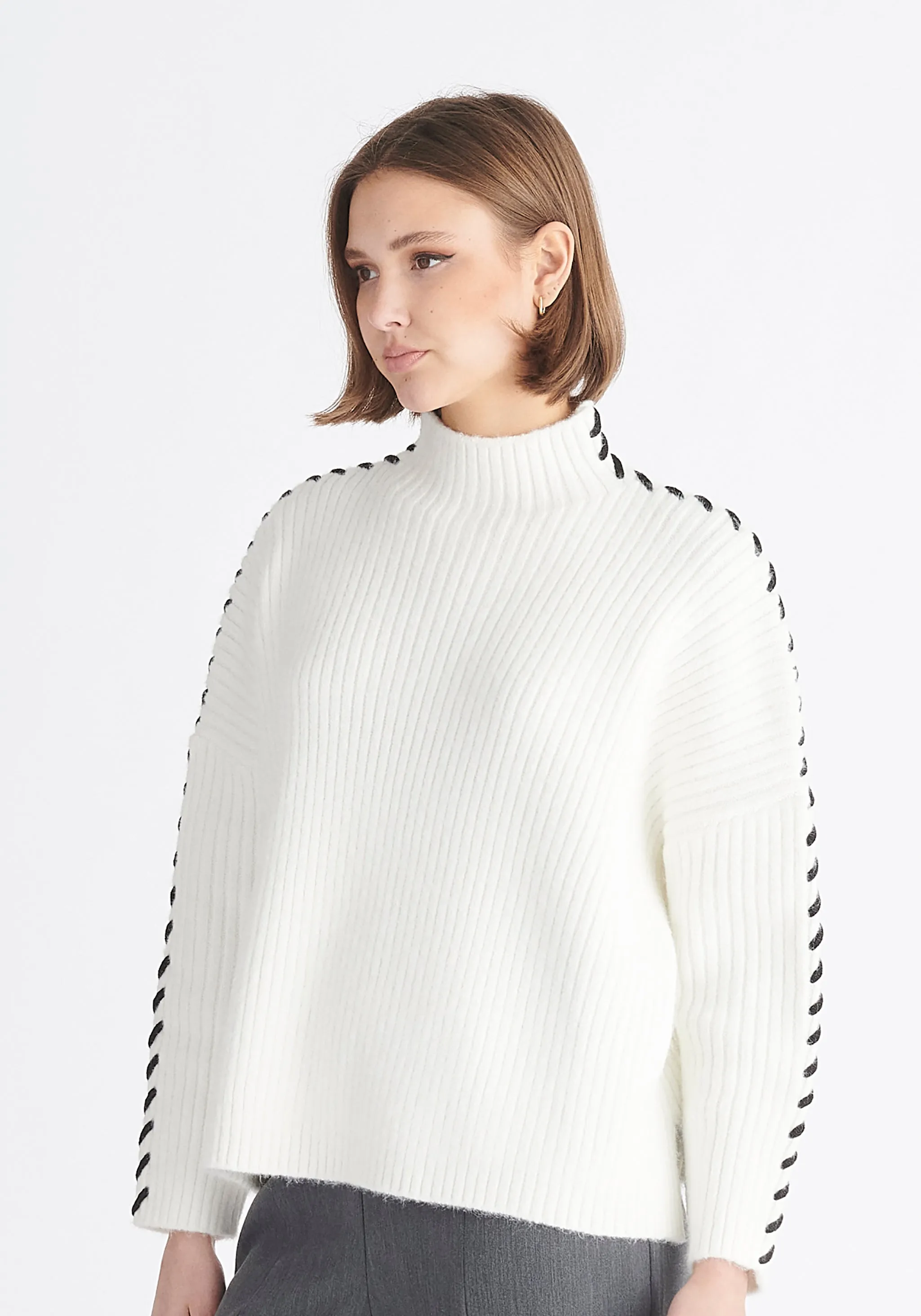 Contrast Whipstitch Jumper