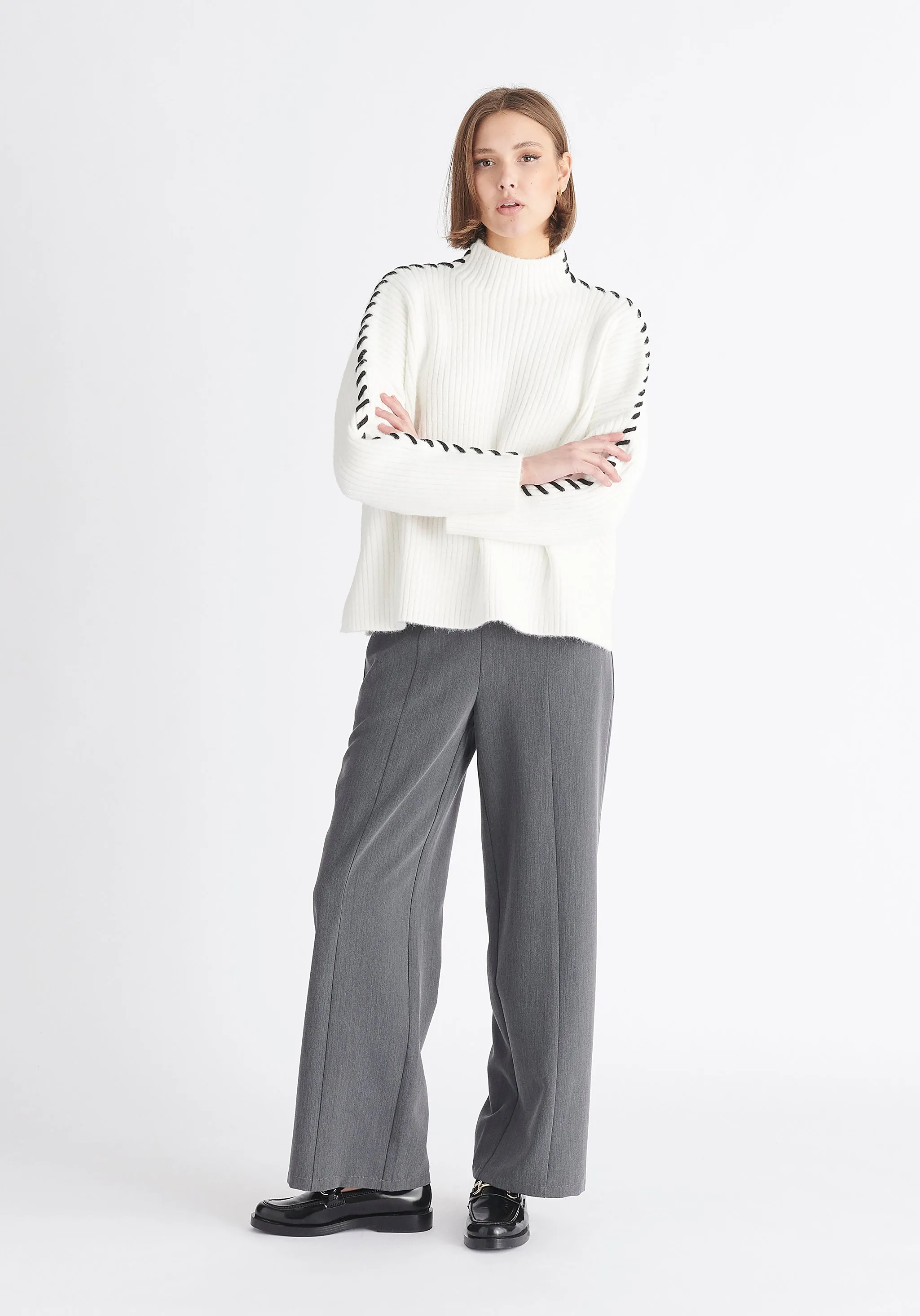 Contrast Whipstitch Jumper