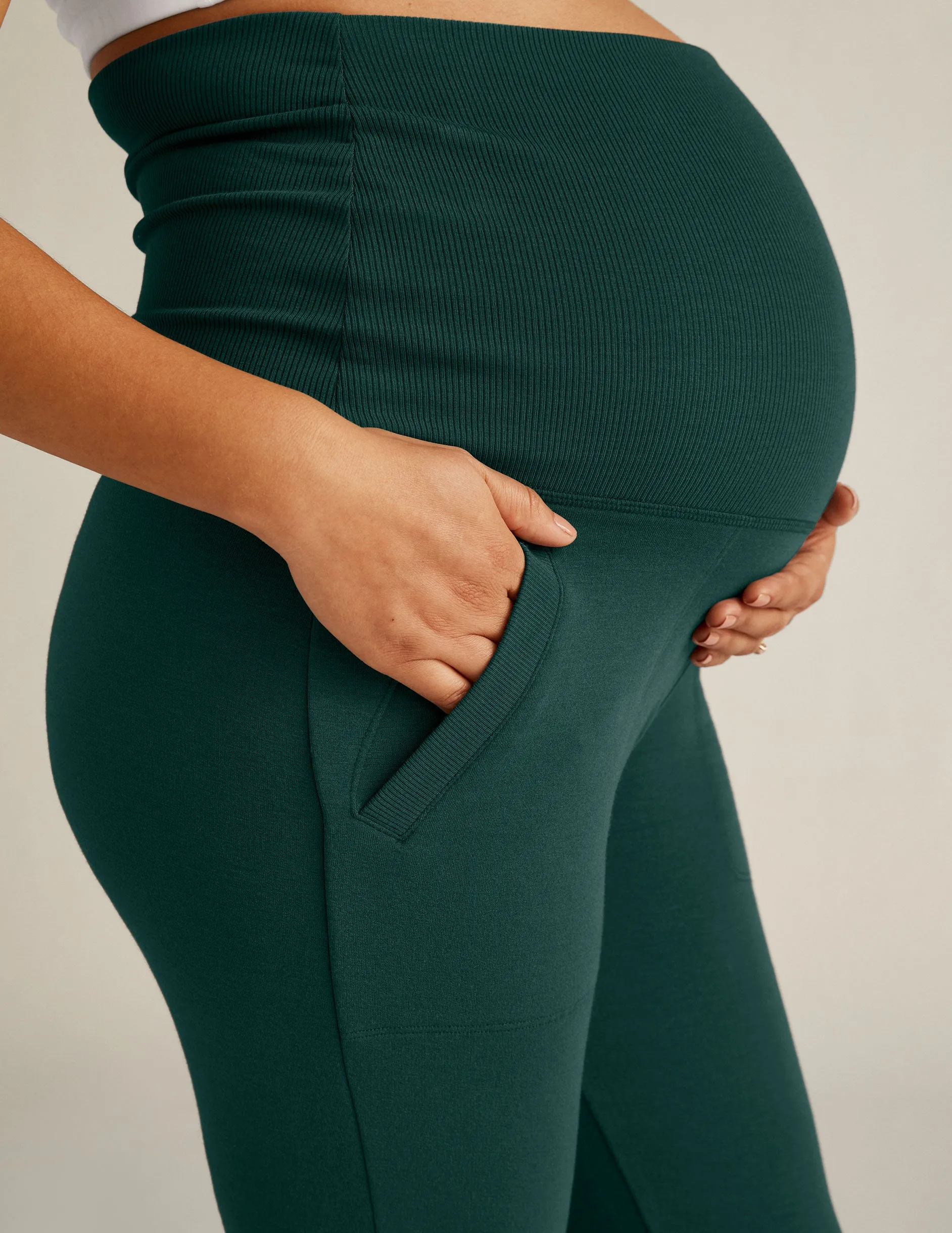 Cozy Fleece Grow Together Fold Over Maternity Sweatpants