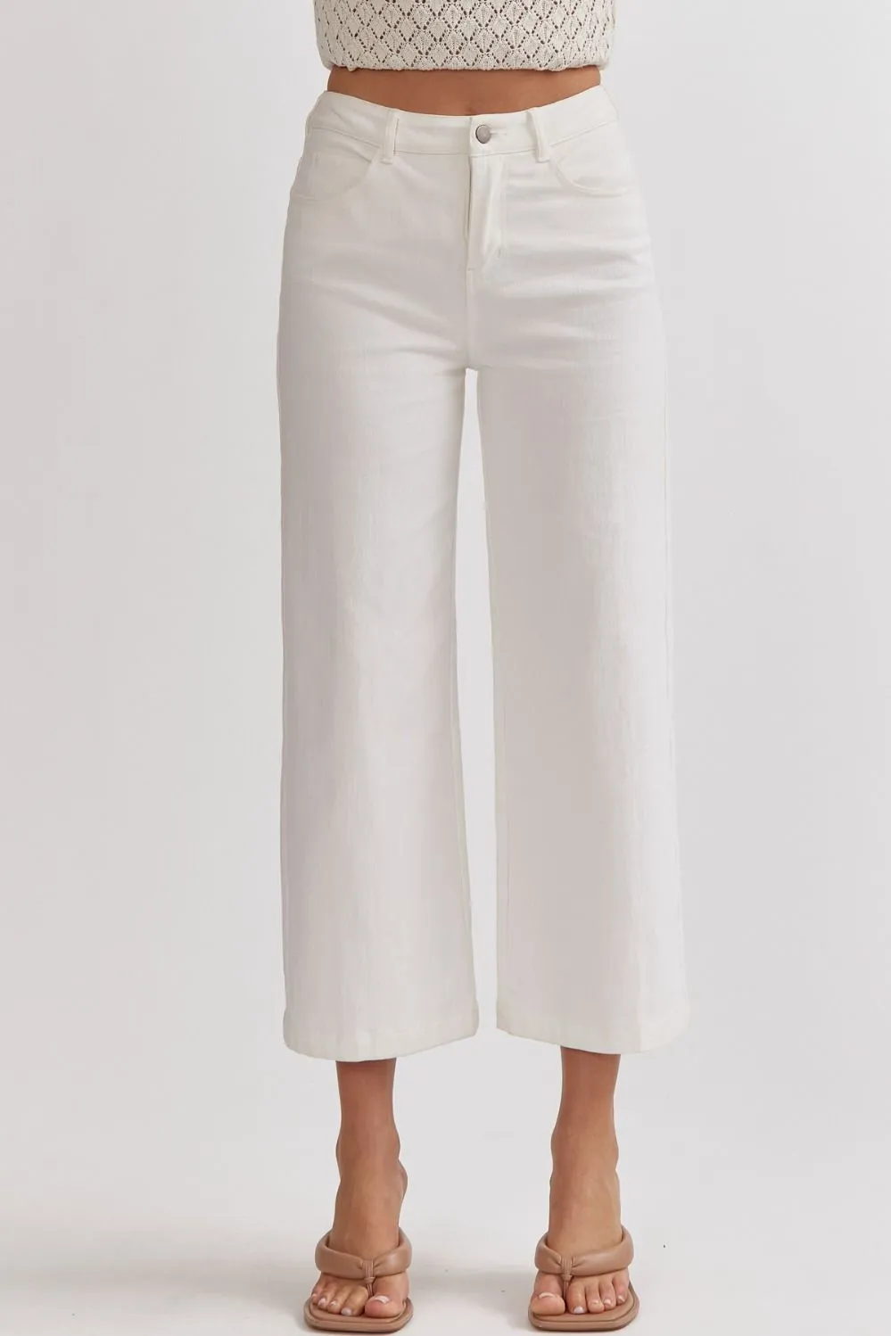 Cropped White Pants