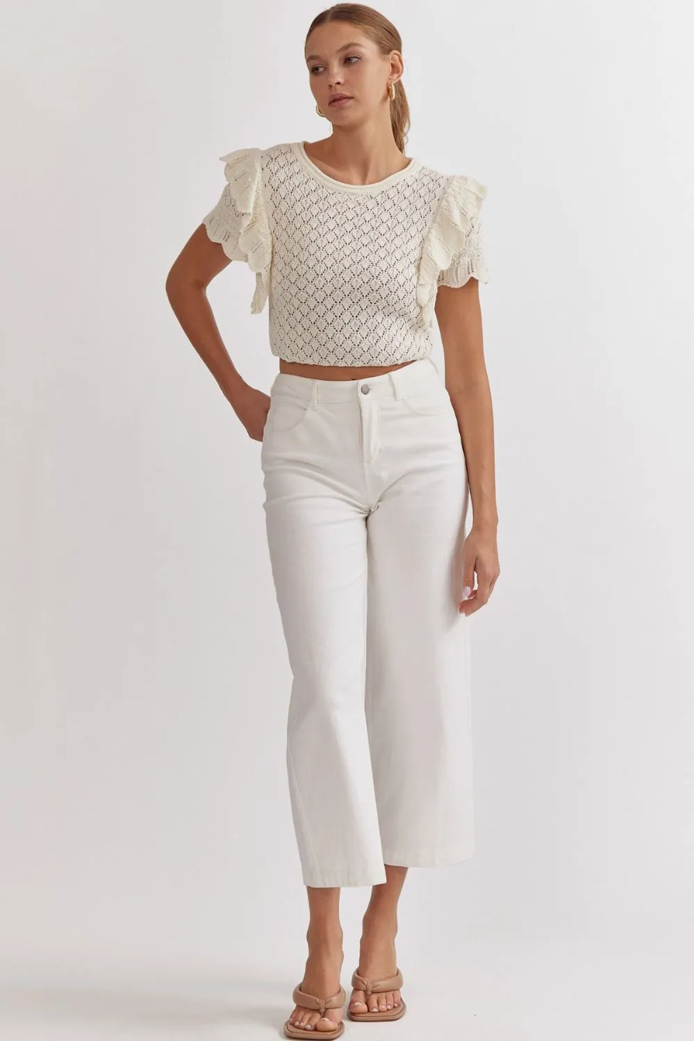 Cropped White Pants