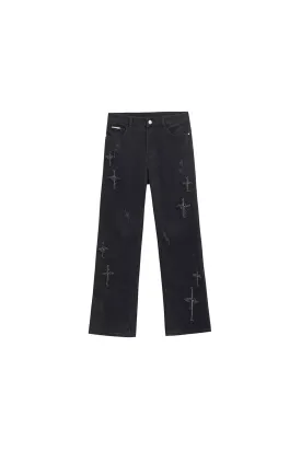 Cross Star Distressed Jeans