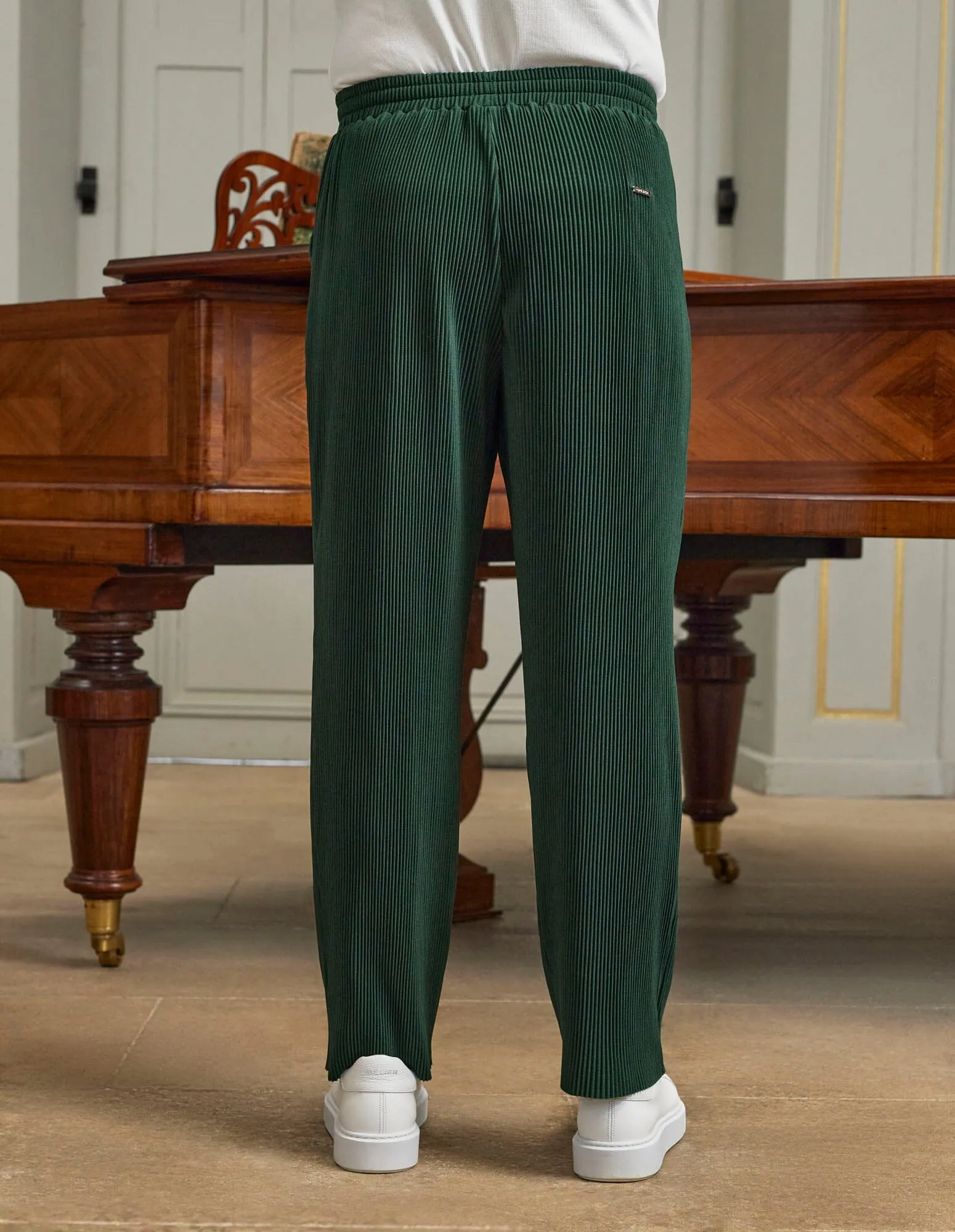 Dark Green Pleated Trouser