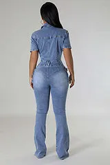 Denim jumpsuit jumpsuit flared pants AY3429