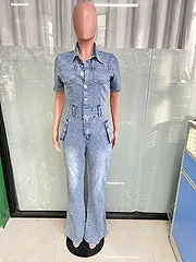 Denim jumpsuit jumpsuit flared pants AY3429