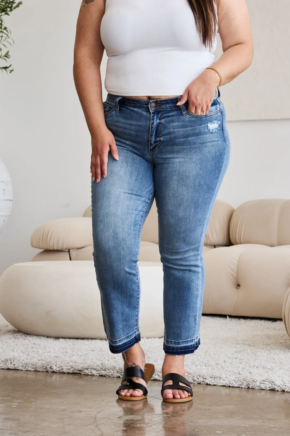 Denim Switch Cropped Jeans by Judy Blue