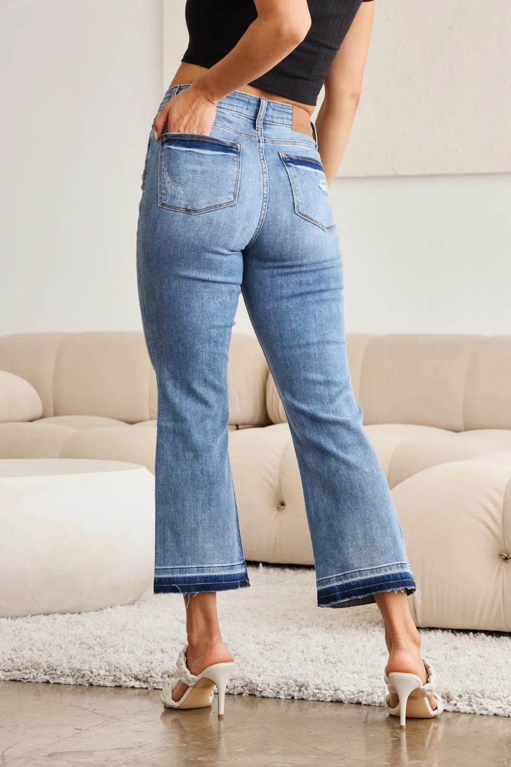 Denim Switch Cropped Jeans by Judy Blue