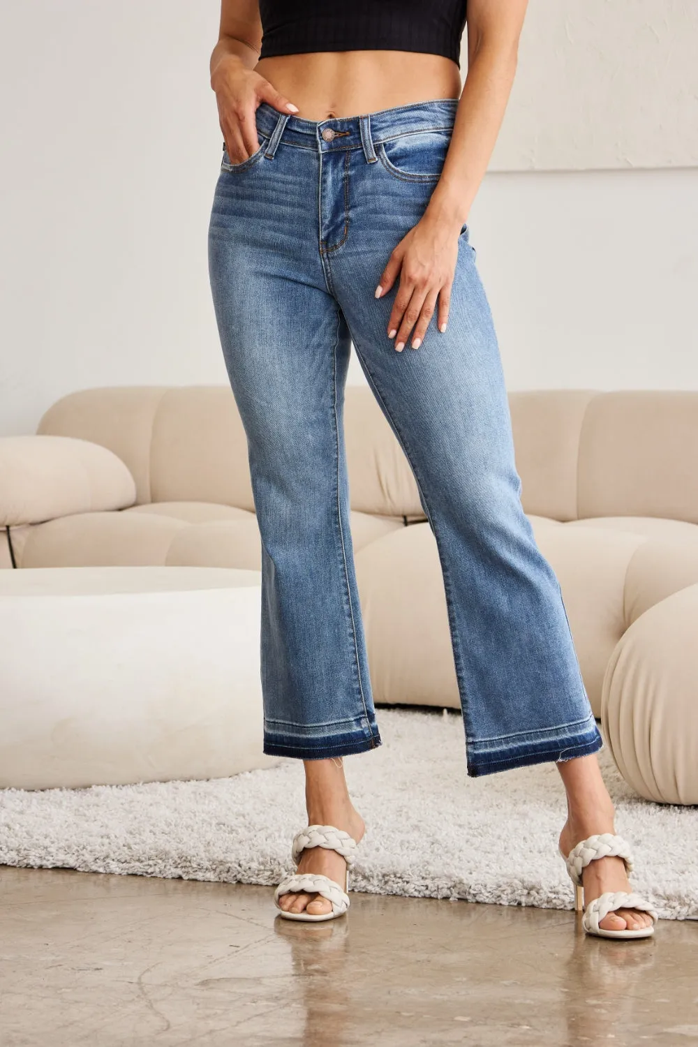 Denim Switch Cropped Jeans by Judy Blue