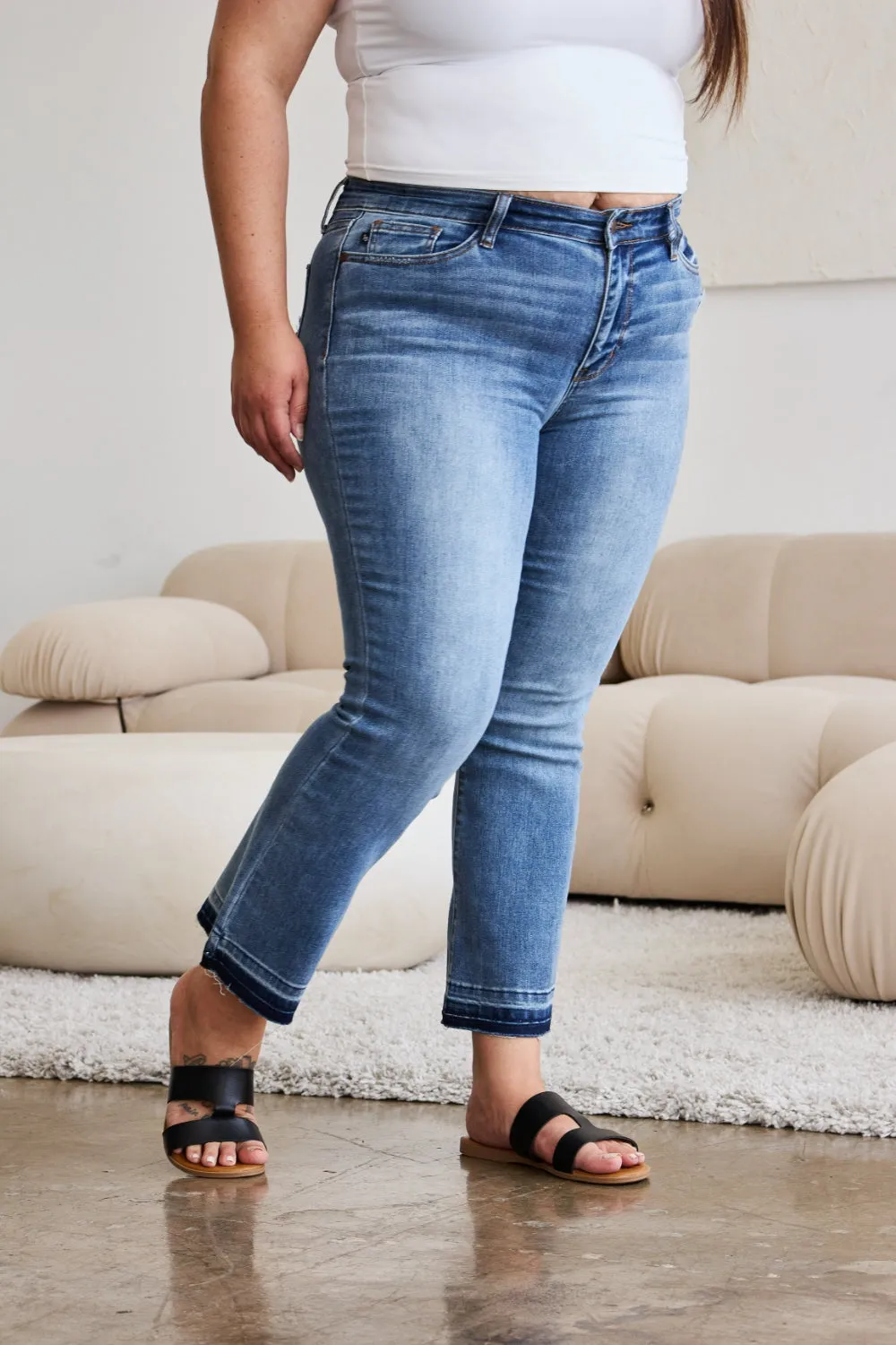 Denim Switch Cropped Jeans by Judy Blue