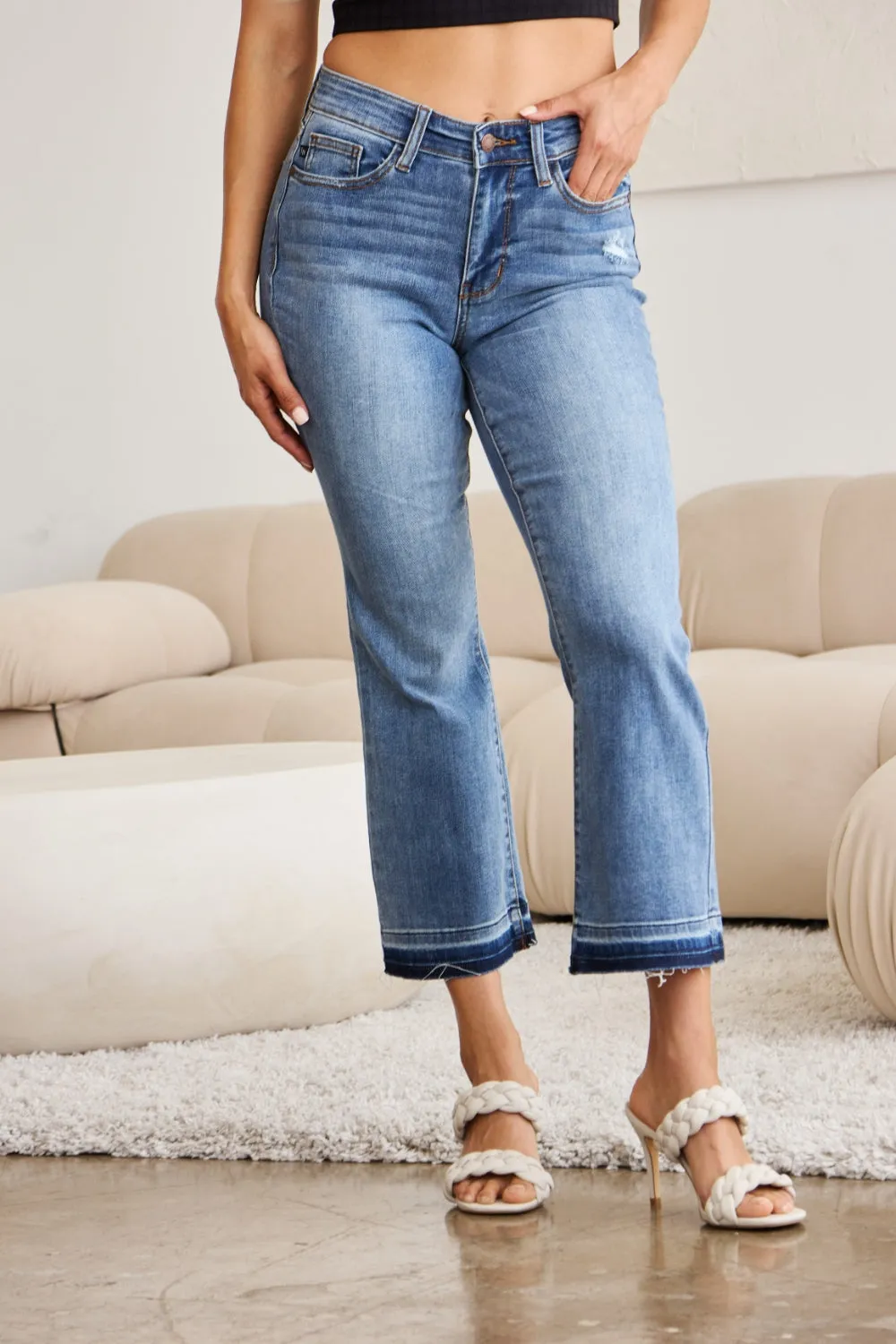 Denim Switch Cropped Jeans by Judy Blue