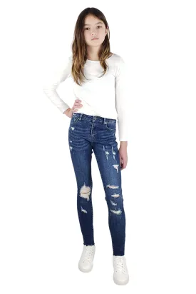 Diane - Basic Mid-Rise Skinny Pant With Destruction