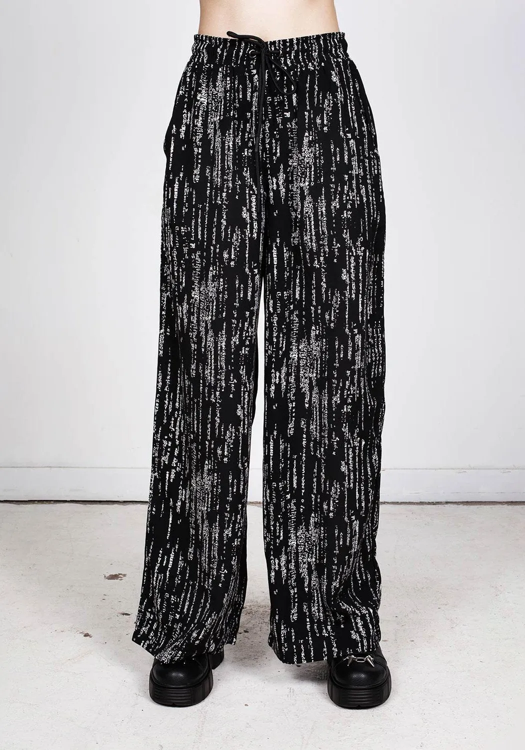 Digital Rain Wide Leg Trousers