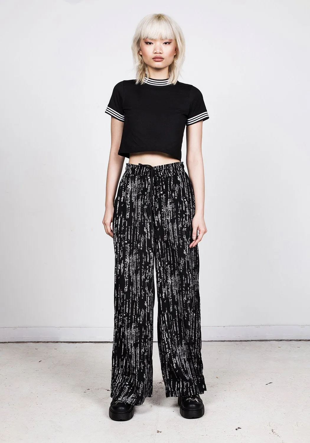 Digital Rain Wide Leg Trousers