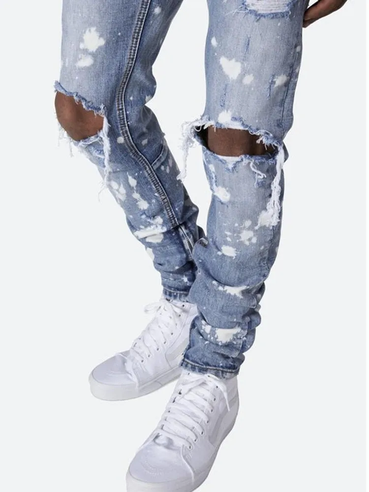 Distressed Ripped Slim Denim Jeans