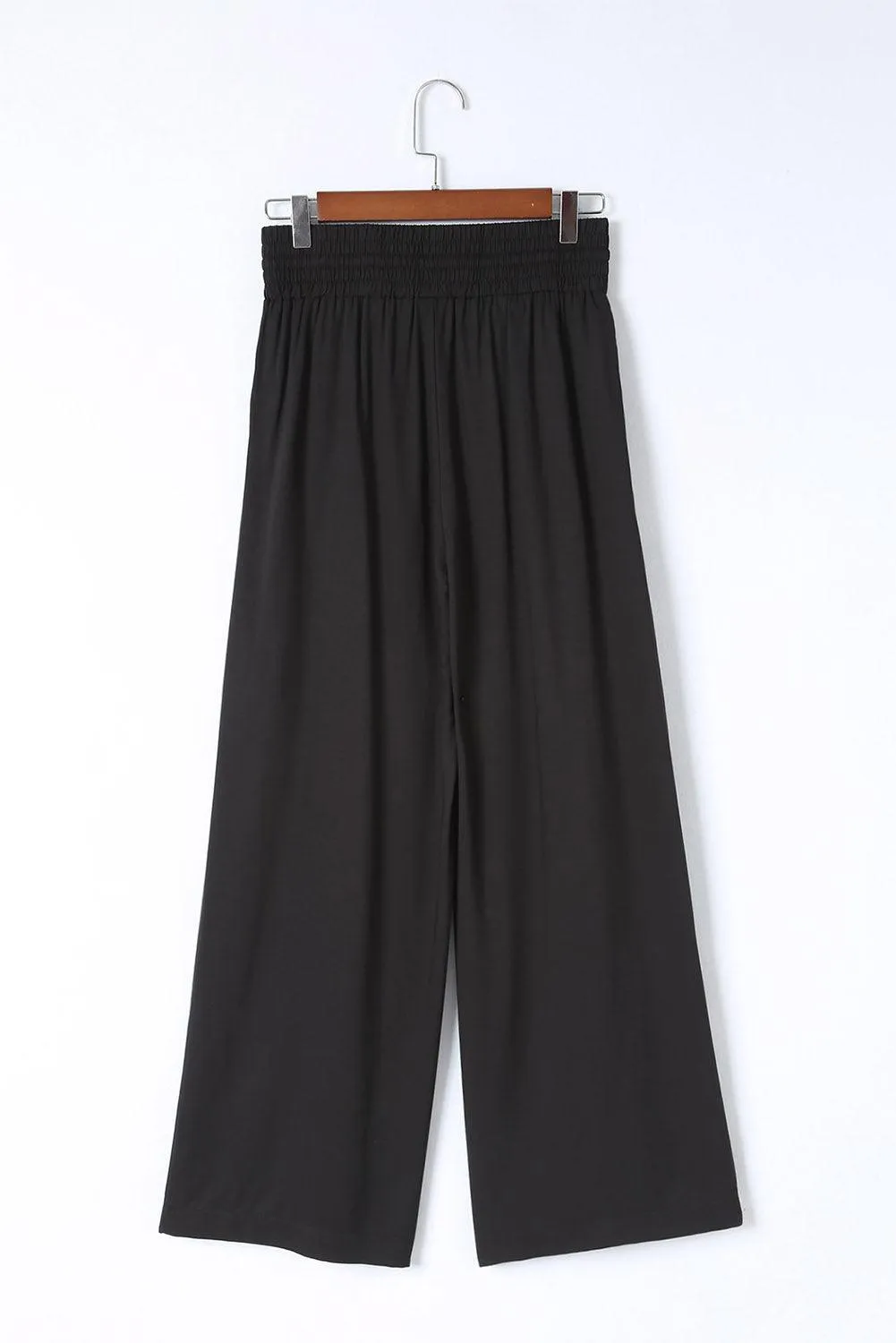 Drawstring Wide Leg  Pants with Elastic Waist for Work Casual for Women