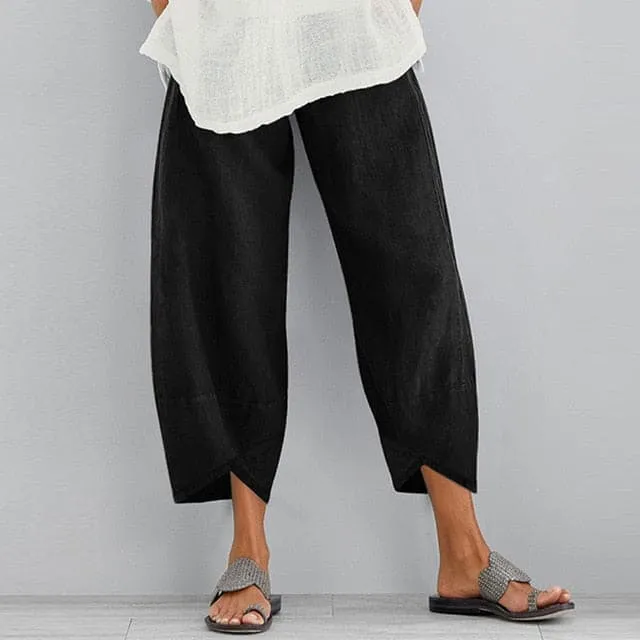 DressBetty - Vintage Women Cotton Linen Wide Leg Pants