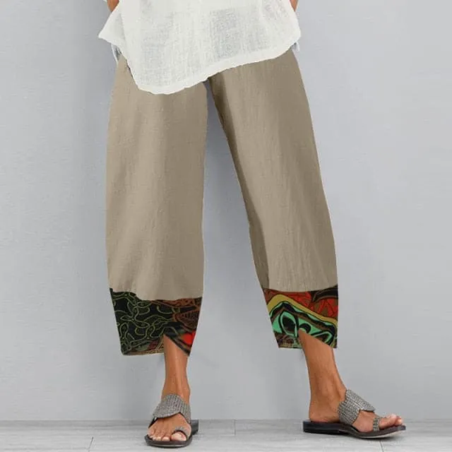 DressBetty - Vintage Women Cotton Linen Wide Leg Pants