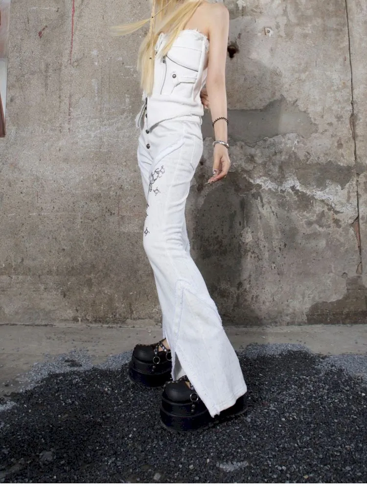 Drilling Casual Low Waist Flared Pants【s0000007585】