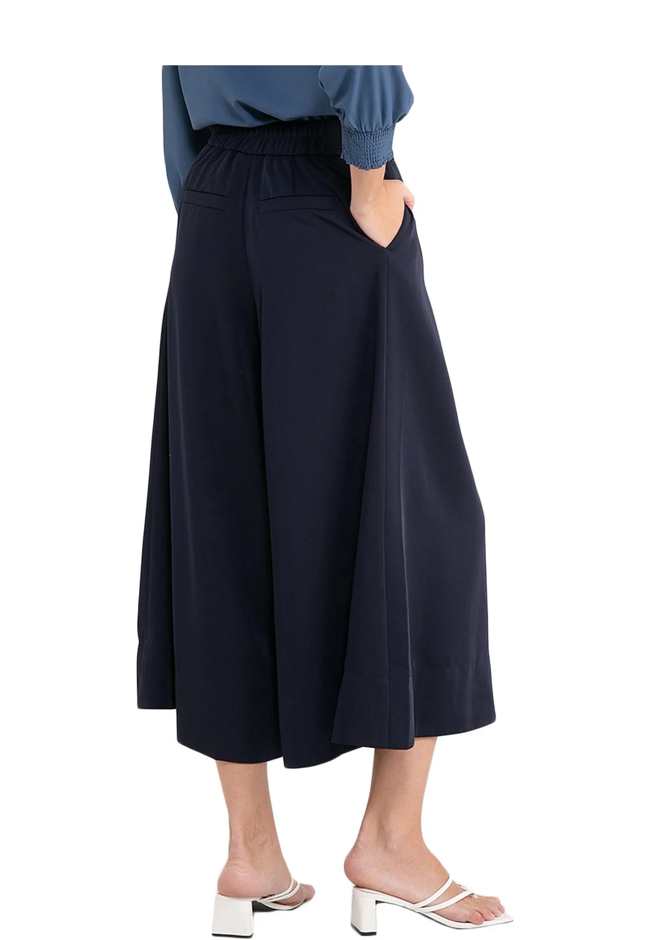 ELLE Apparel Double Button Wide Leg Pants