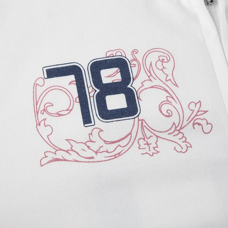 Embroidered "78" Zip-Up Hoodie