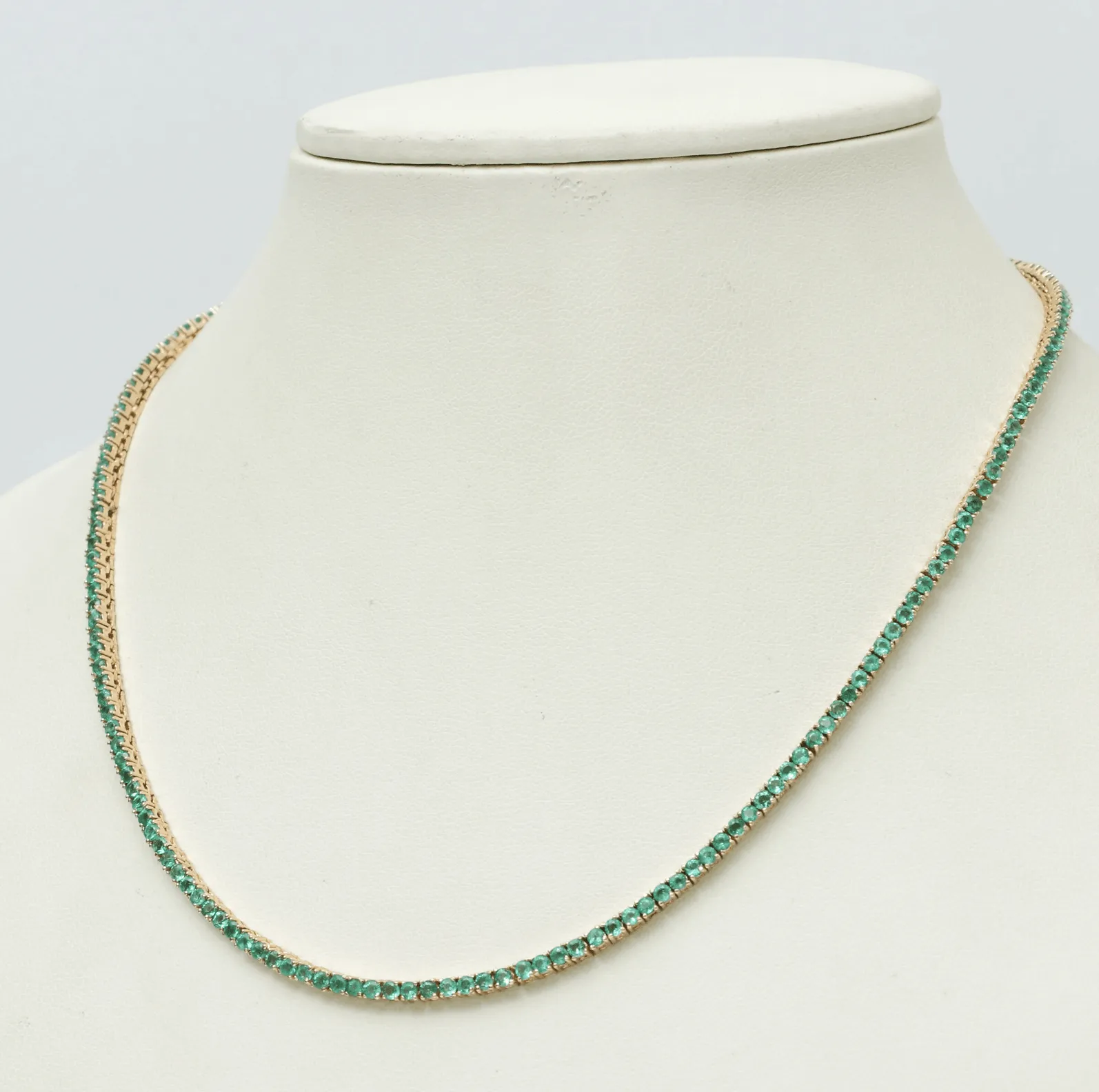 Emerald Tennis Necklace 4-Prong