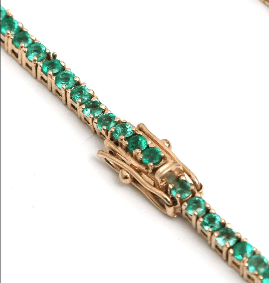 Emerald Tennis Necklace 4-Prong