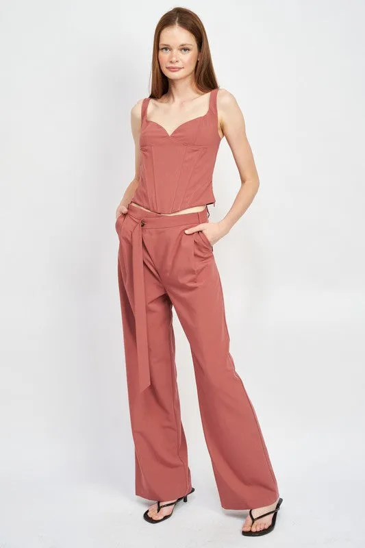 Emory Park ASYMMETRICAL LONG BELT TROUSERS