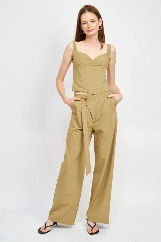 Emory Park ASYMMETRICAL LONG BELT TROUSERS