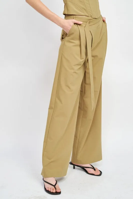 Emory Park ASYMMETRICAL LONG BELT TROUSERS