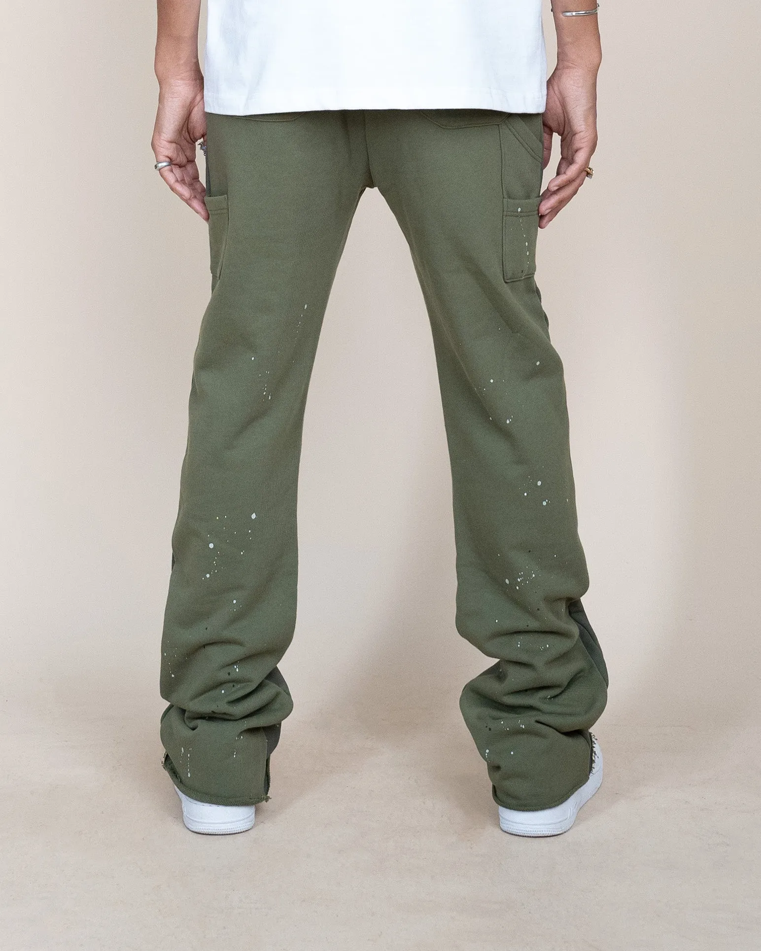 EPTM FRENCH TERRY CARPENTER PANTS - OLIVE