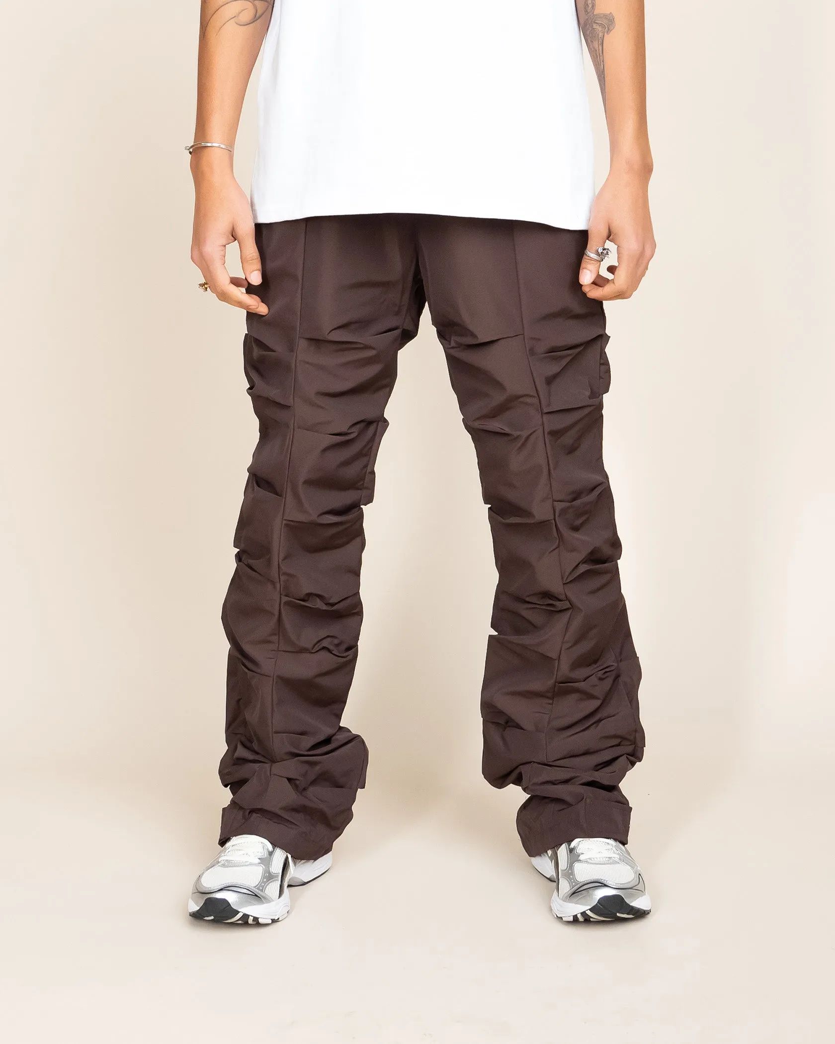 EPTM TEKNO FLARE PANTS-BROWN