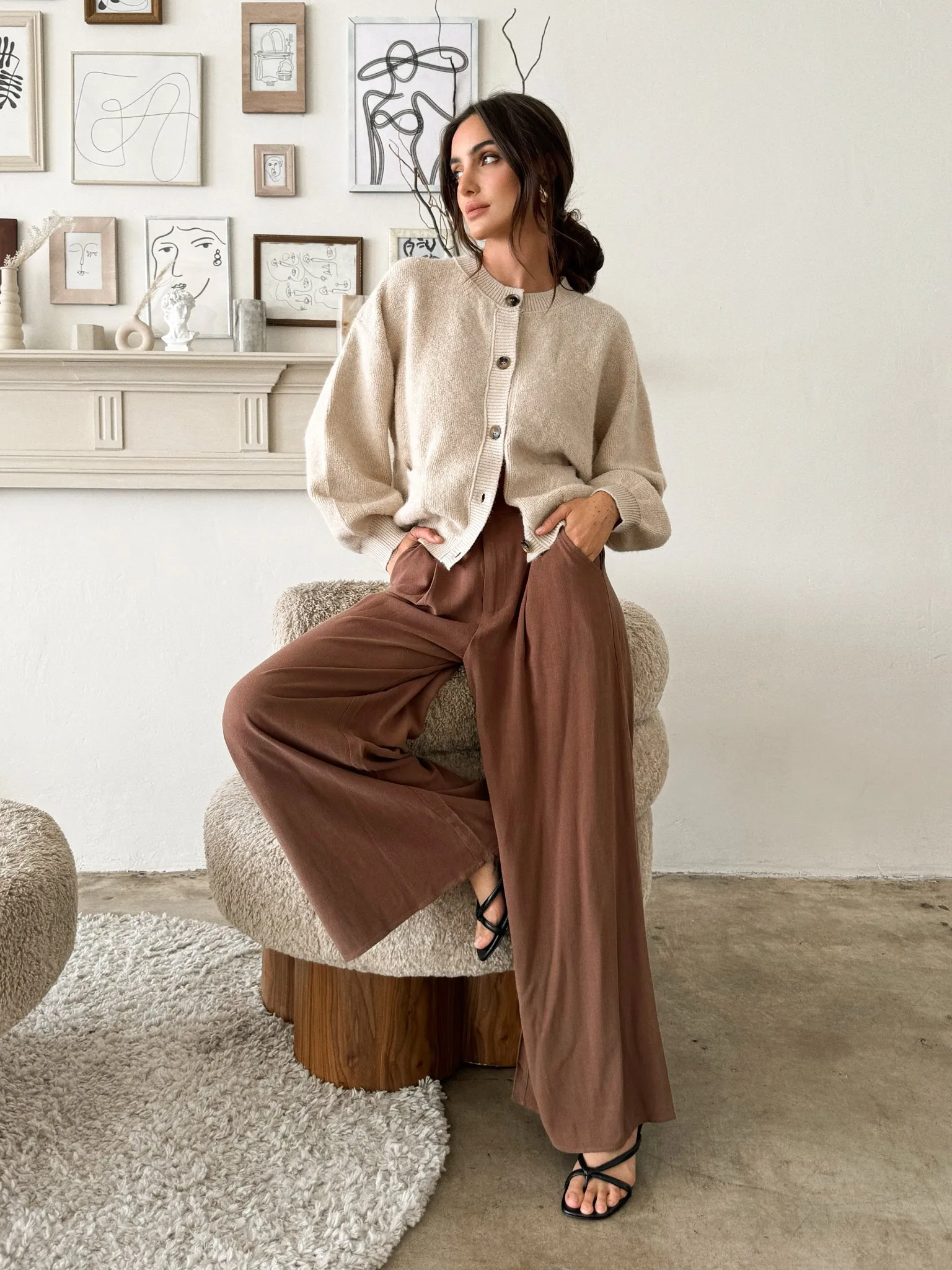 Espresso Front Pleated Pants