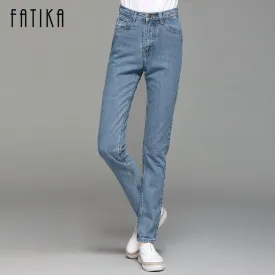 FATIKA 2017 Spring New Jeans Women High Cowboy Harem Pants Vintage Cowboy Full Length Pants Loose Cowboy Denim Pants