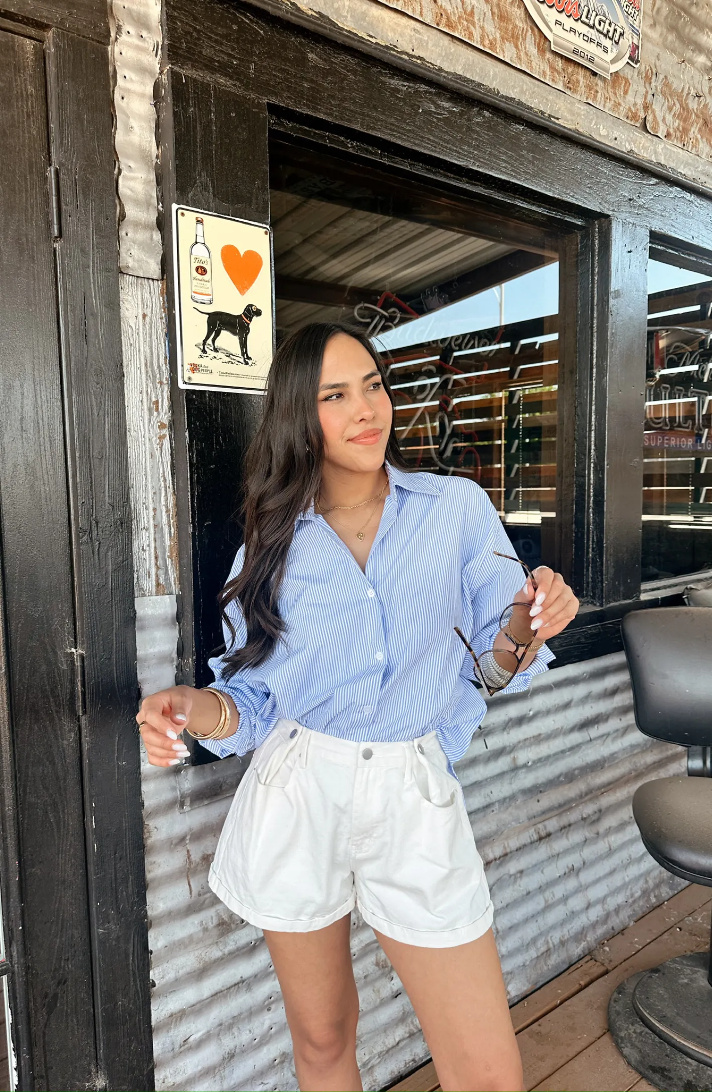 Feelin' Beachy Striped Button Down Top