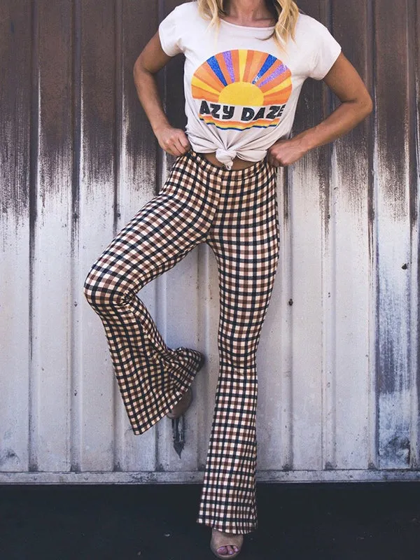 Flared Pants Plaid Pants Trousers