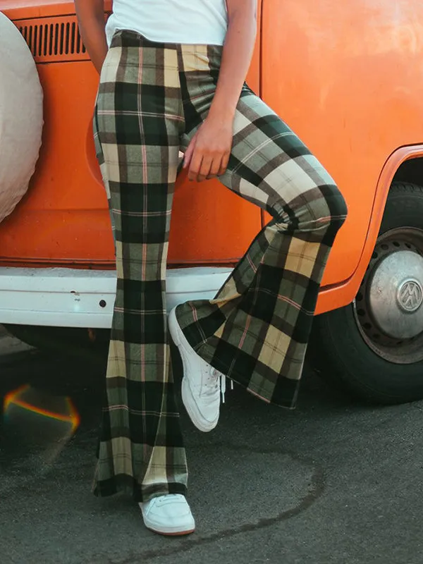 Flared Pants Plaid Pants Trousers